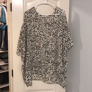 V neck cheetah poncho